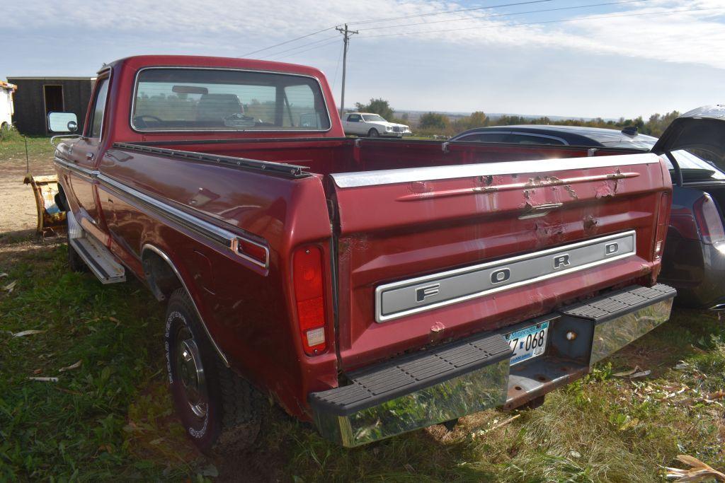 1978 Ford F250 Ranger Pickup, Auto, 4x4, 19,648 Miles Showing, With 7 1/2 ft Plow, small block