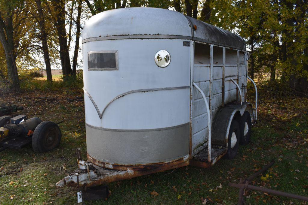 W-W Livestock Trailer, Tandem Axle 12'x5', Bumper Hitch, no title, no registration...