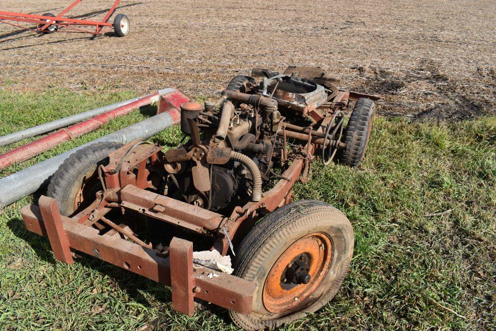 Willys Jeep Rolling Chassis with 4 Cylinder Engine stamped Willys, no title, no registration...