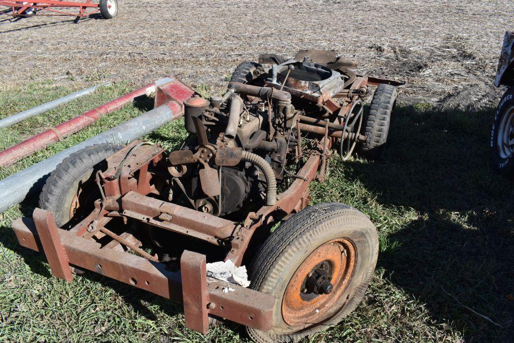 Willys Jeep Rolling Chassis with 4 Cylinder Engine stamped Willys, no title, no registration...