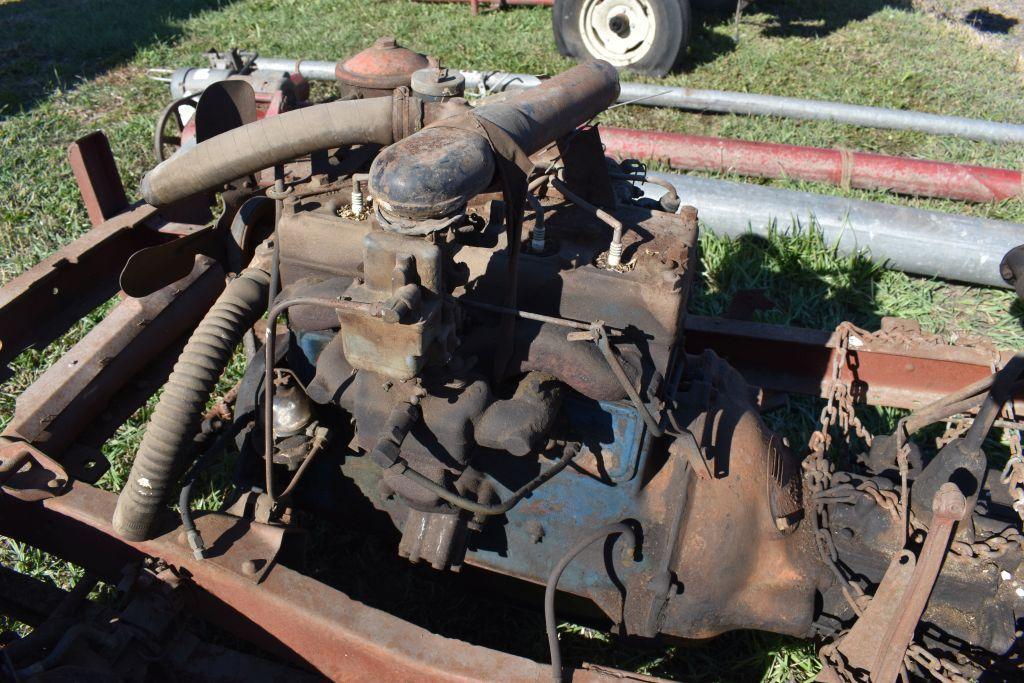 Willys Jeep Rolling Chassis with 4 Cylinder Engine stamped Willys, no title, no registration...