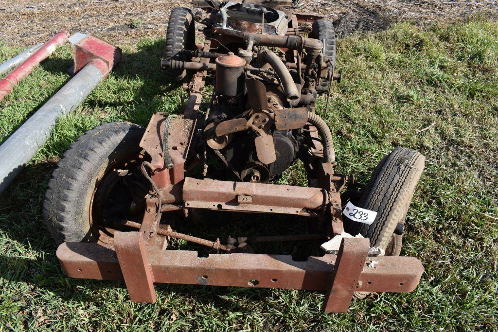 Willys Jeep Rolling Chassis with 4 Cylinder Engine stamped Willys, no title, no registration...