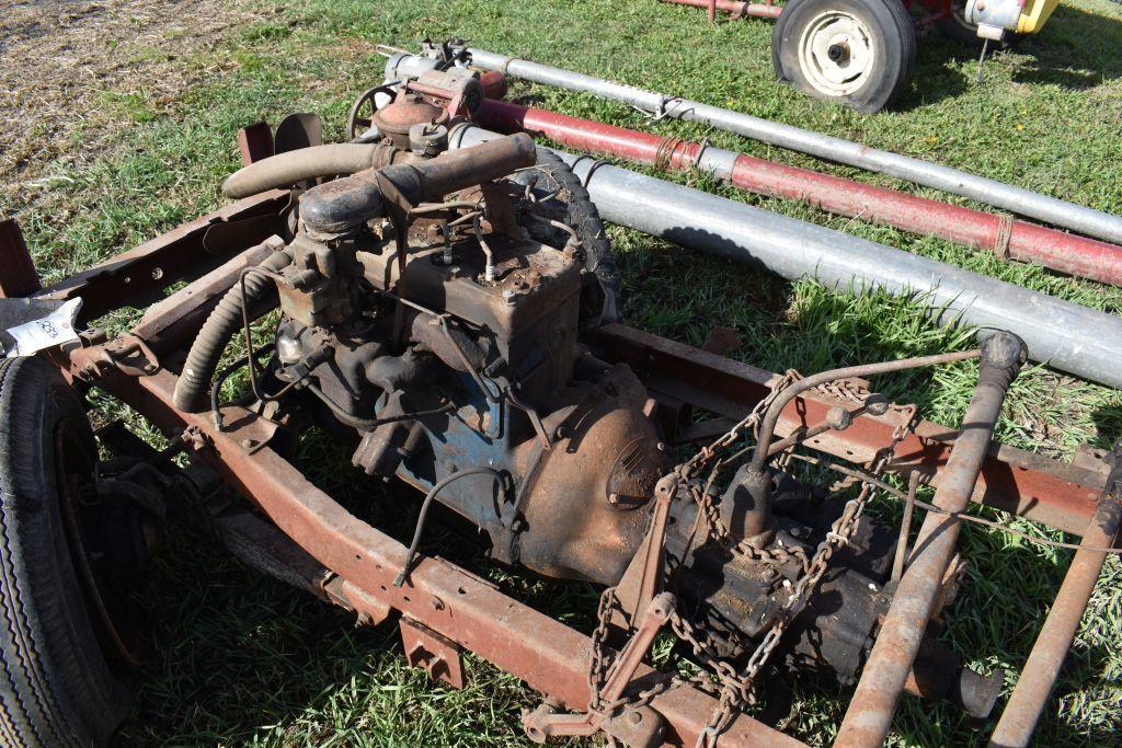 Willys Jeep Rolling Chassis with 4 Cylinder Engine stamped Willys, no title, no registration...