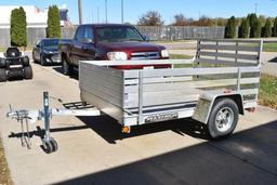 2009 Aluma Single Axle Utility Trailer, 8'x5', Flip Up Ramp, Sides, VIN: 1YGUS0810AB061686