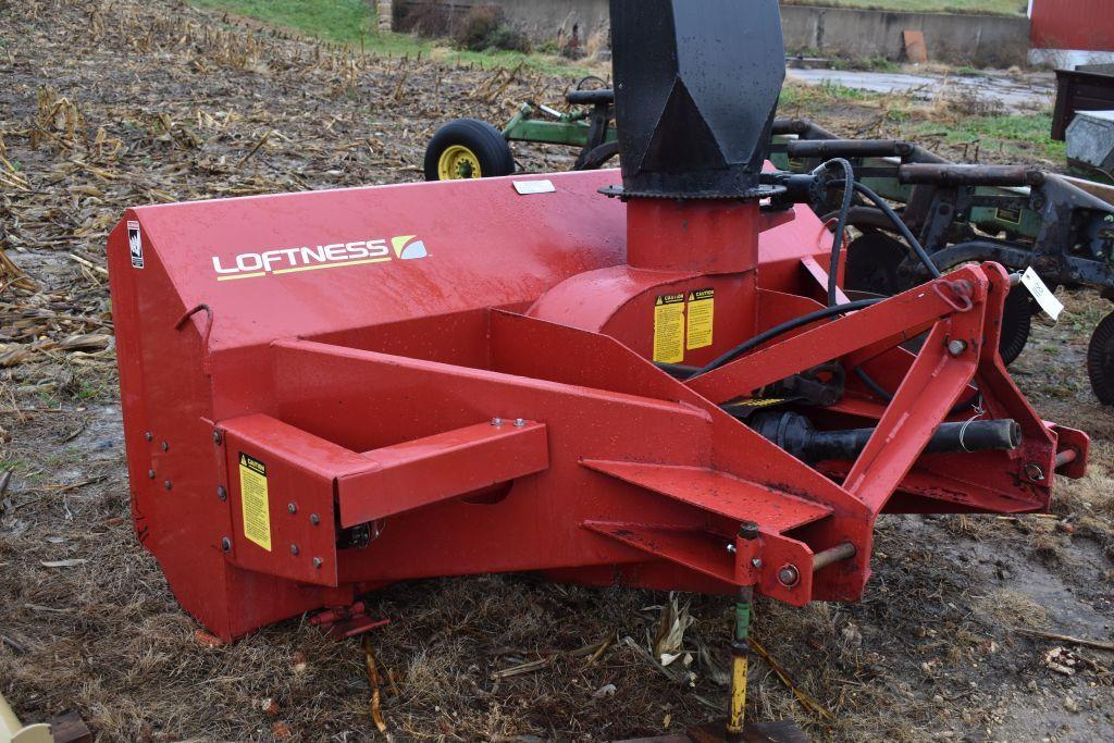 Loftness Model 916BTS Snowblower, 3pt., 540PTO, Big Single Auger, Hydraulic Spout, 8', Very