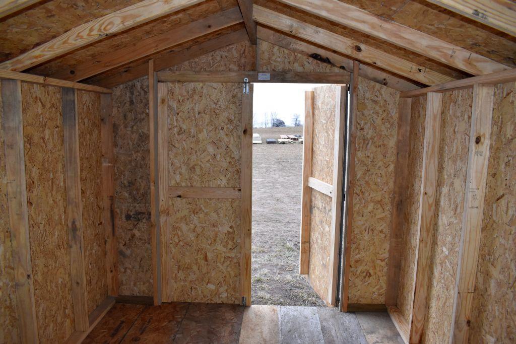 8'x 16' Yard Shed, Metal Roof, Double Swing Doors