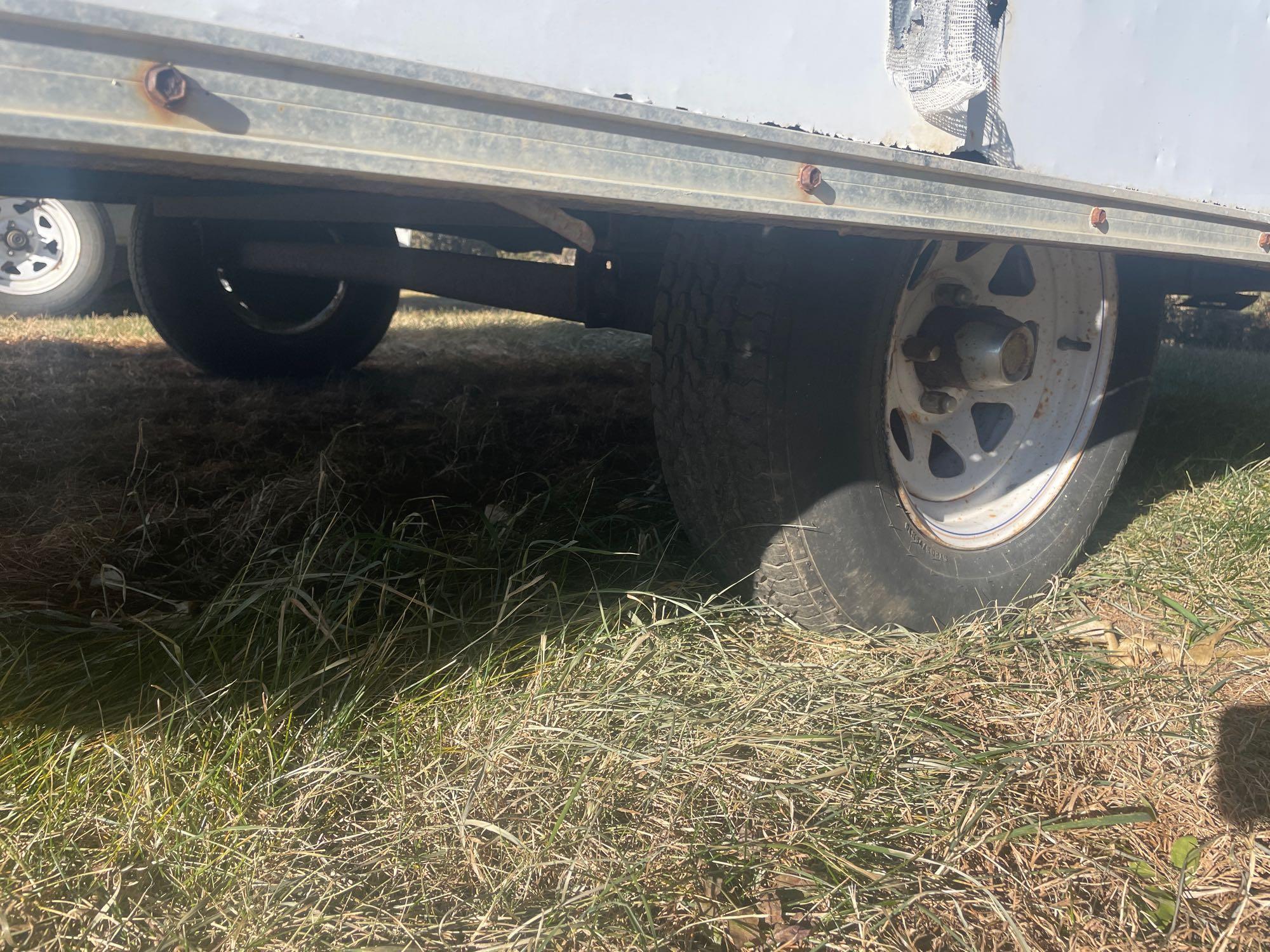 1992 United Single Axle Enclosed Snowmobile Trailer, Drive In Drive Out, 14' With V-Nose, 10' Cargo