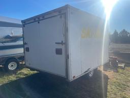 1992 United Single Axle Enclosed Snowmobile Trailer, Drive In Drive Out, 14' With V-Nose, 10' Cargo