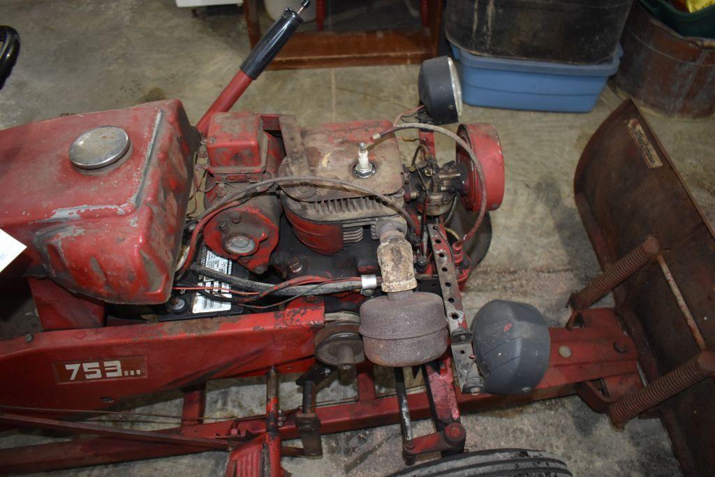 Wheel Horse Garden Tractor Model 753, Round Fender, Tire Chains, Motor is Free, Kohler Single