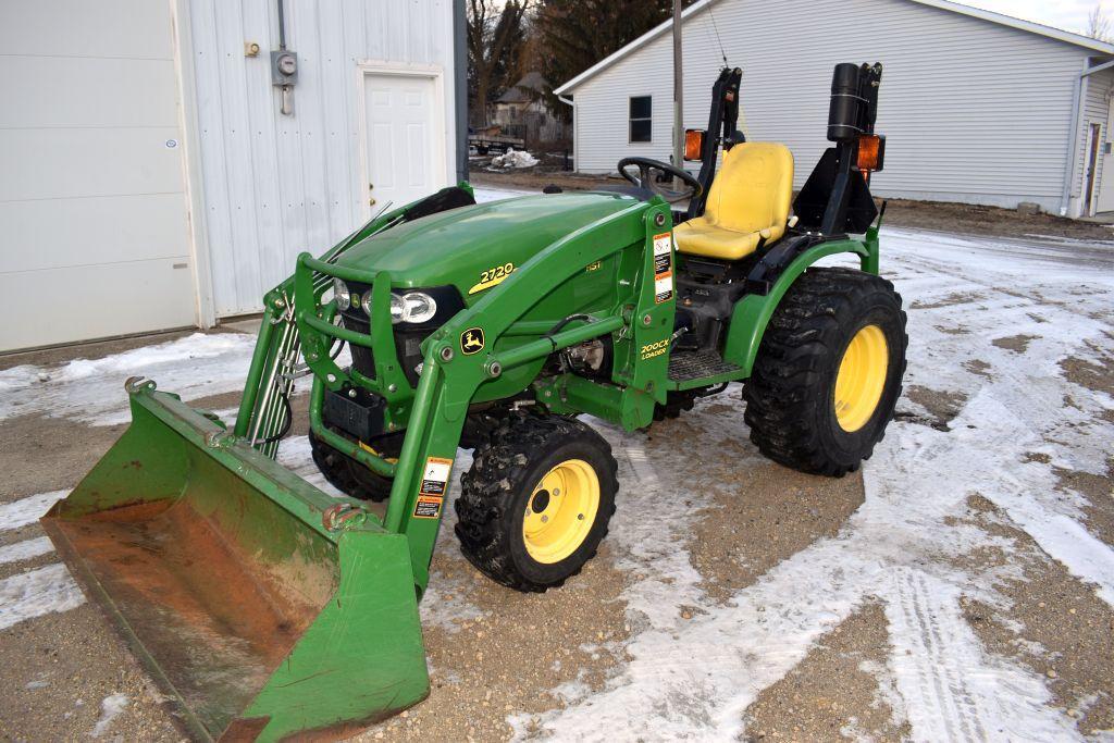 2012 John Deere 2720 HST Utility Tractor, Diesel, With 200CX Loader and 61" Bucket, Front