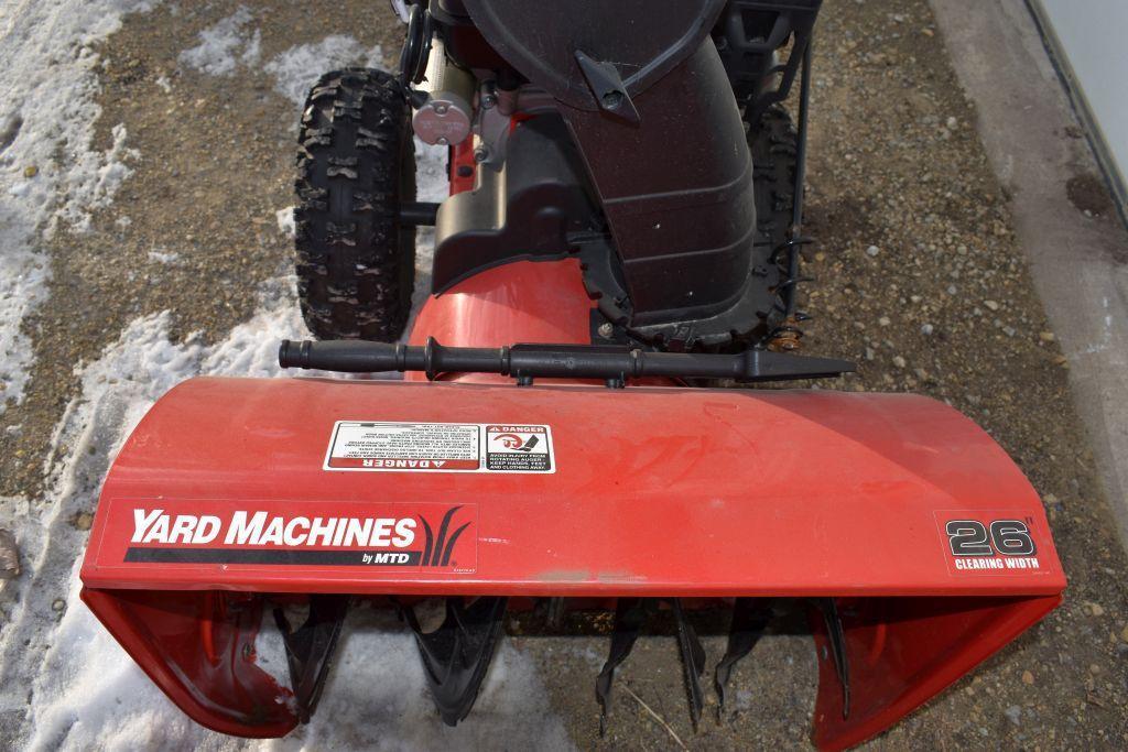 Yard Machine Snow Blower, Model 31AS63EF700, 26", 2 Stage, 208cc Powermore Engine,