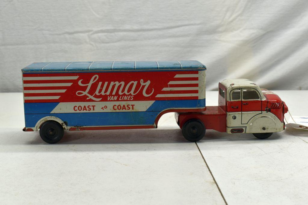 1950's Marx Press Steel Lumar Van Lines Coast To Coast, 15", Good Condition