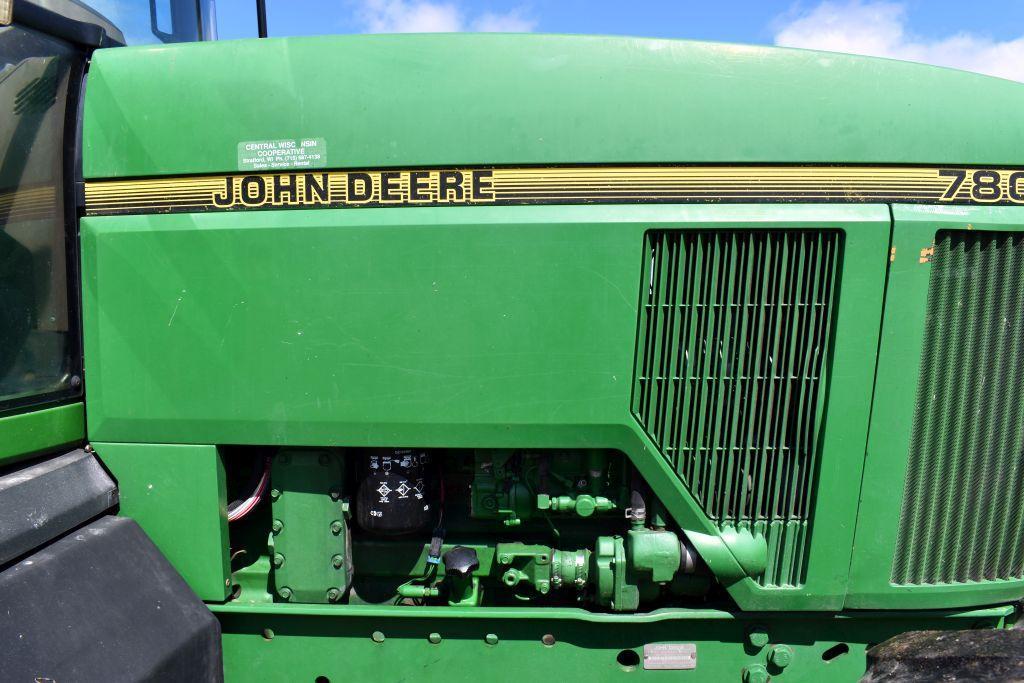 1996 John Deere 7800 MFWD Tractor, 5824 Hours, Power Quad, RH & LH Doors, 10 Front Weights