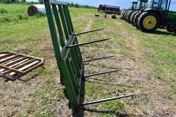 Shop Built Big Square Bale Spear, Fits JD 740 Loader, Extra Top Bracket For Unloading Semi's