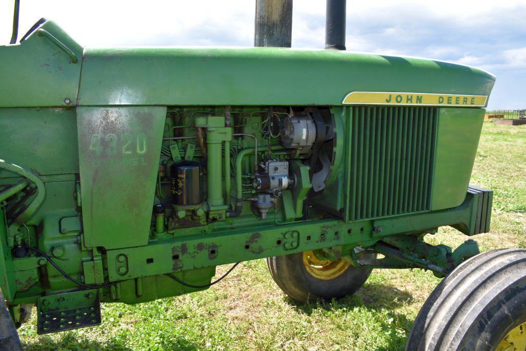 John Deere 4320 Diesel Tractor, Open Station, Synrco, 3pt., 2 Hydraulics, 18.4x38, Fenders,