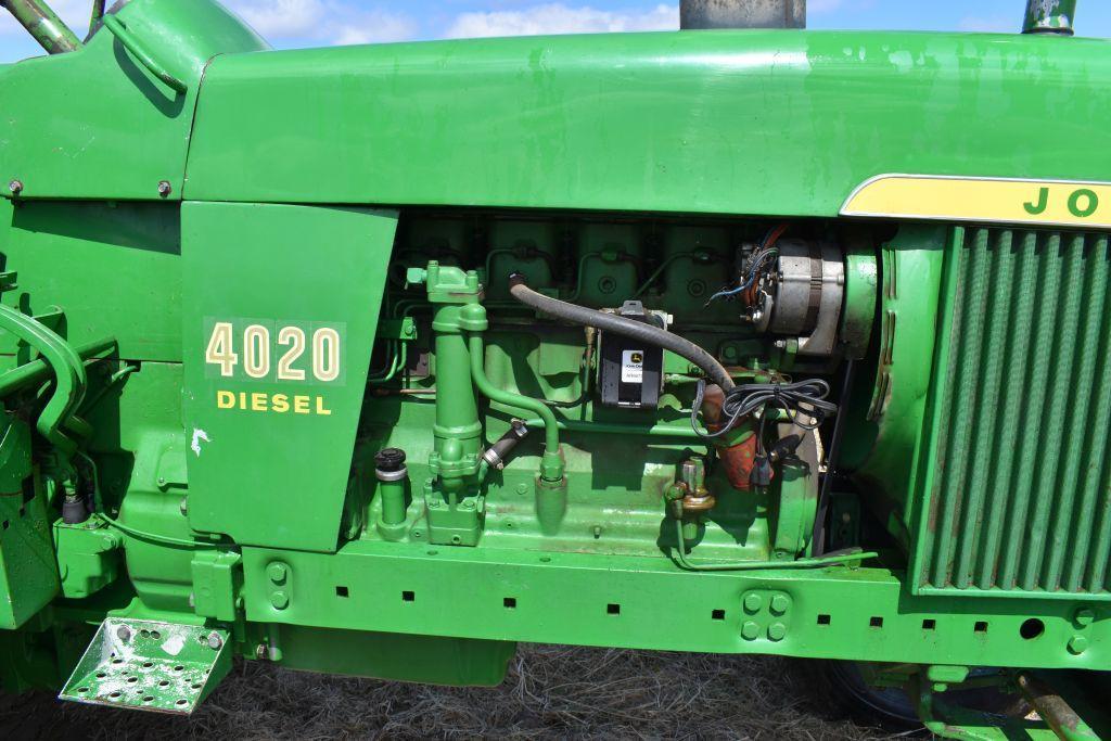 1970 John Deere 4020 Diesel Tractor, Open Station, Side Console, Syncro, 3pt., Single Hydraulics,