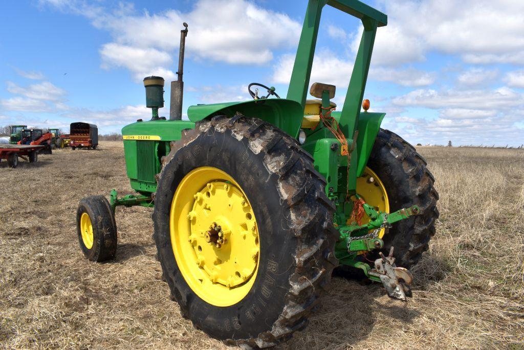 1970 John Deere 4020 Diesel Tractor, Open Station, Side Console, Syncro, 3pt., Single Hydraulics,