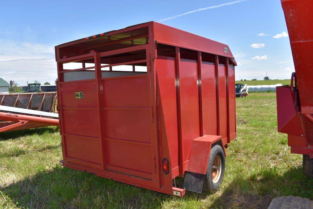 H&S 10'x6' Single Axle Livestock Trailer, Inside Poly Sides