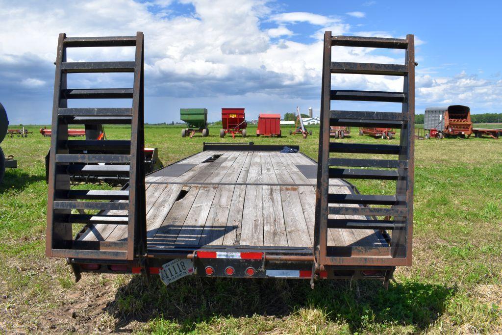 2015 Road Warrior 24' Deck Over Flatbed Trailer, 19' Deck, 5' Dove Tail, Flip Up Ramps, 7,000lb