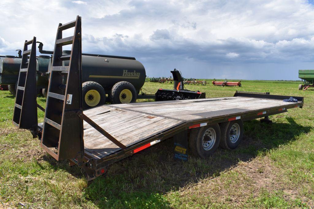 2015 Road Warrior 24' Deck Over Flatbed Trailer, 19' Deck, 5' Dove Tail, Flip Up Ramps, 7,000lb