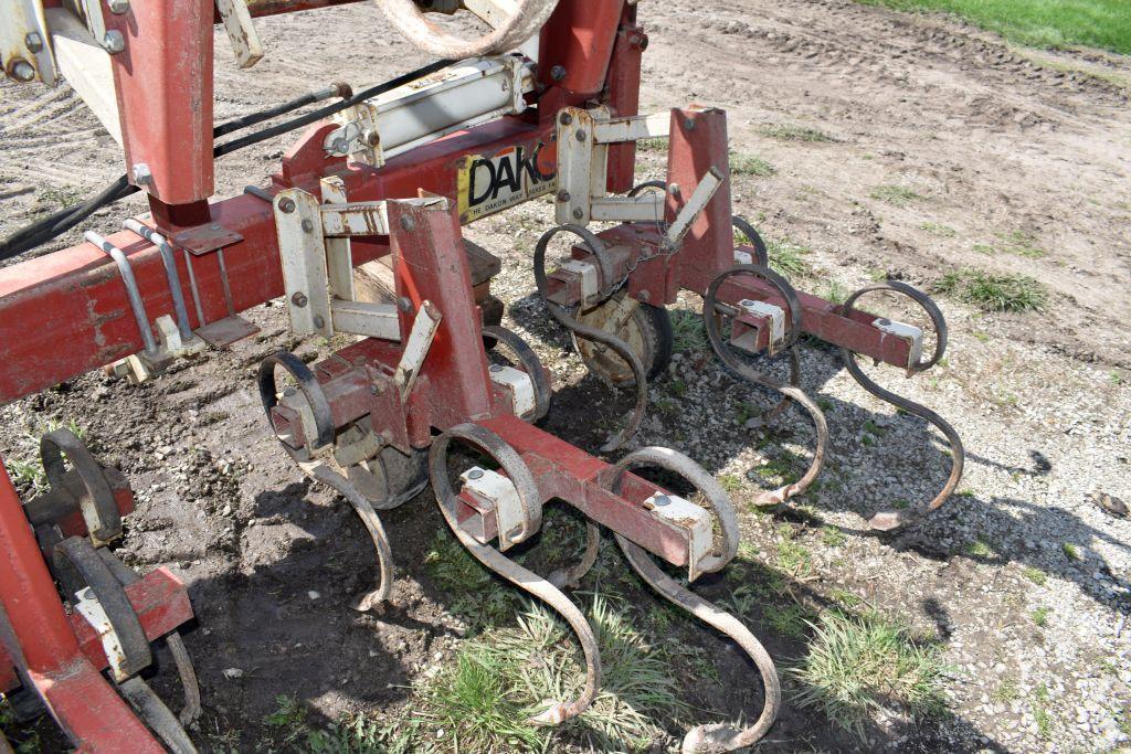 Dakon 8 Row 30" Row Crop Cultivator, Flat Fold, Danish Tine, 3pt. Gauge Wheels