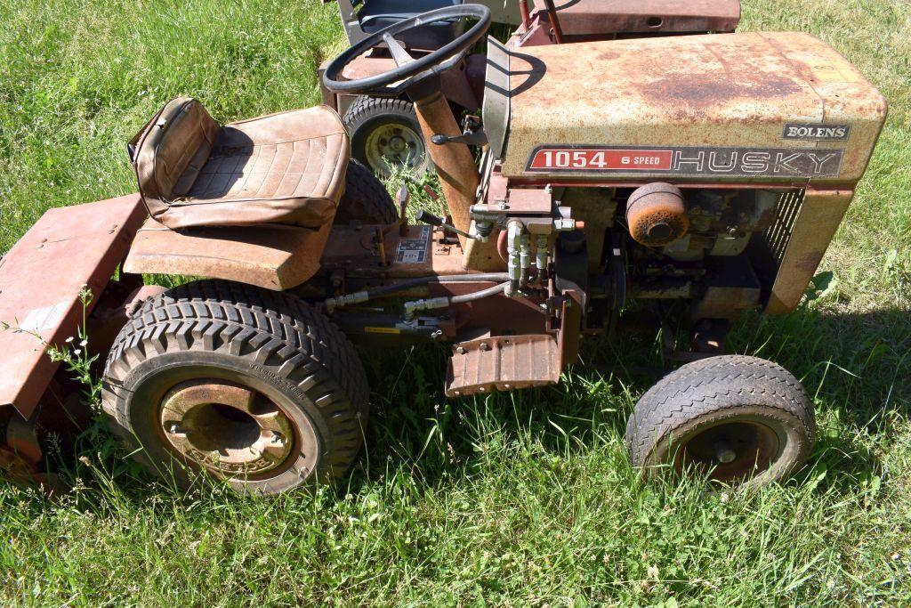 Bihlens Huskey 1054 Riding Lawn Mower, 32" Hydraulic Lift Tiller, Runs And Drives, 6 Speed