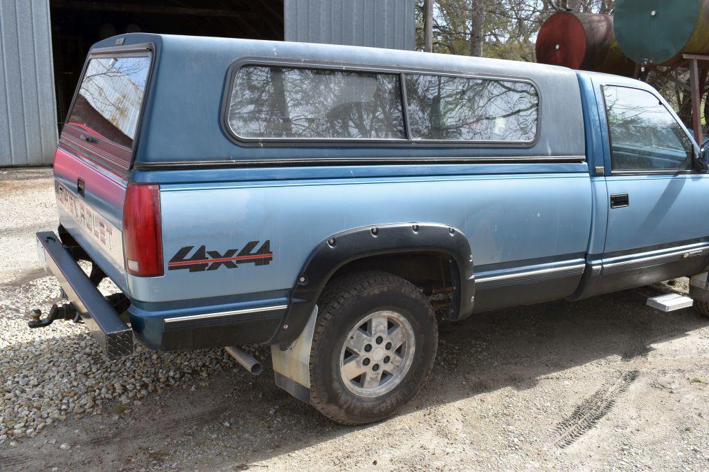 1991 Chevy Pickup, 4x4, 5.0L V8, Auto, Power Windows And Locks, Reg Cab, Long Box, 78,743 Miles