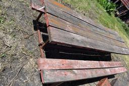 Shop built wooden picnic table with metal frame 8ft long