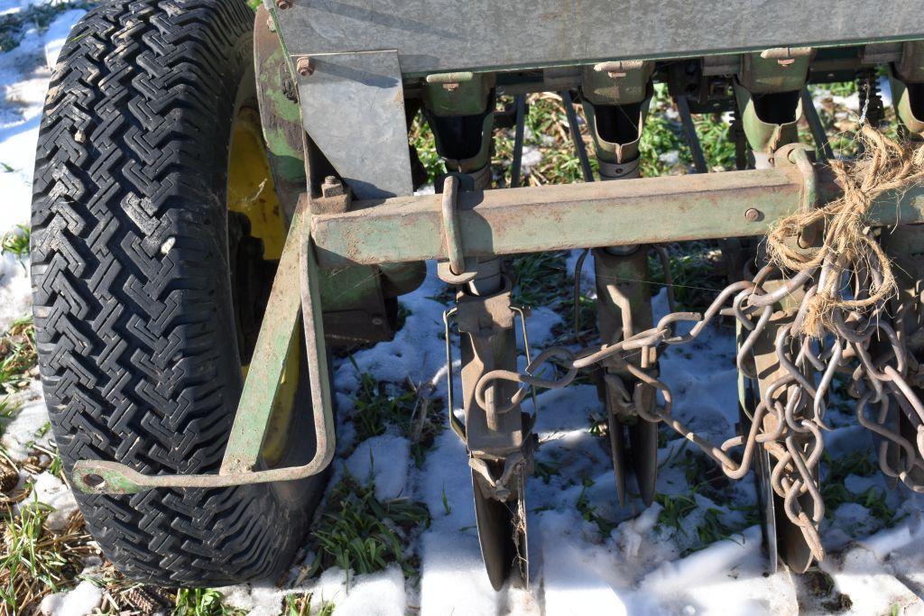 Van Brunt John Deere 10'x6" Grain Drill, Hyd. Lift, Grass Seeder, 7" Spacings, On Rubber