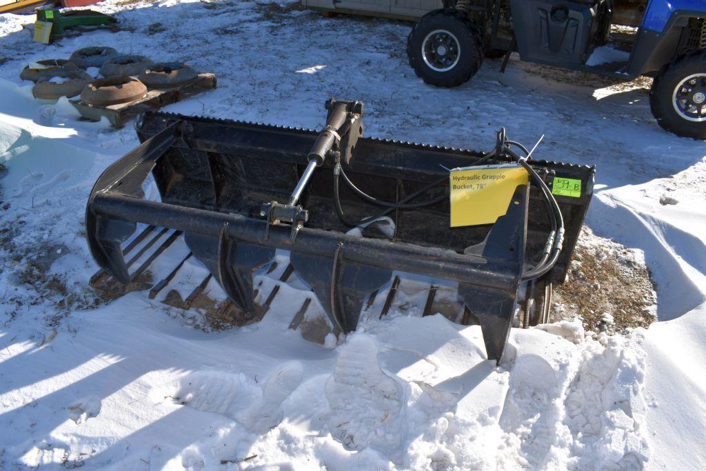 Hydraulic Grapple Bucket, 78"