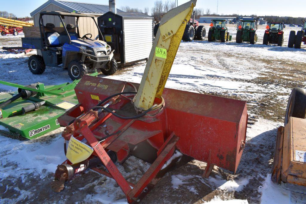 Farm King Snowblower, 7', 3pt, 540PTO, Single Aug