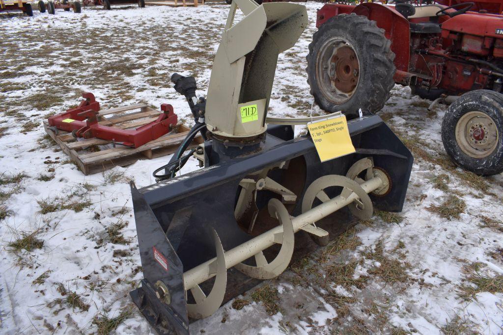 Farm King Snowblower, 5', 3pt., 540PTO