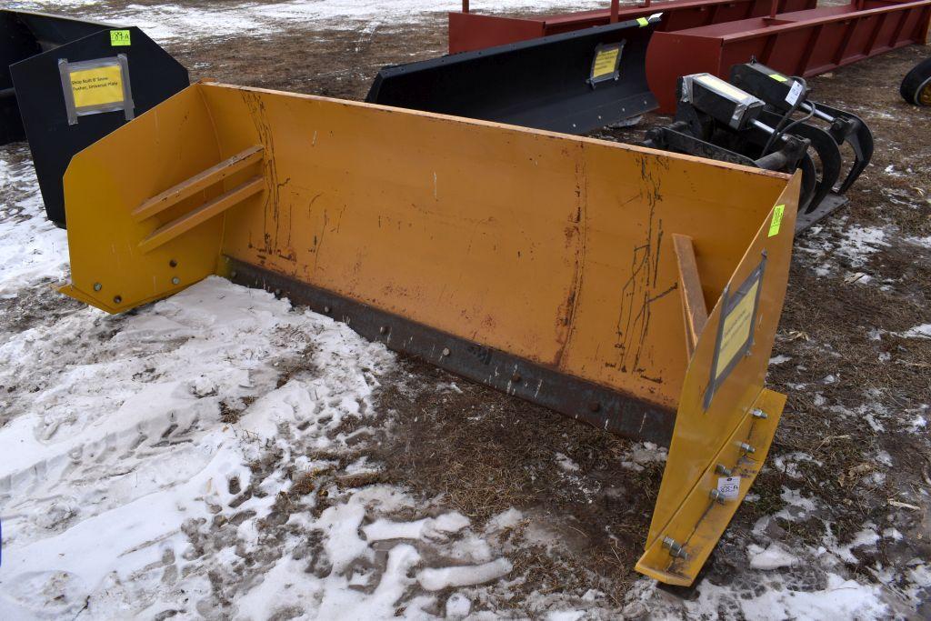 8' Industrial Snow Pusher, Universal Plate