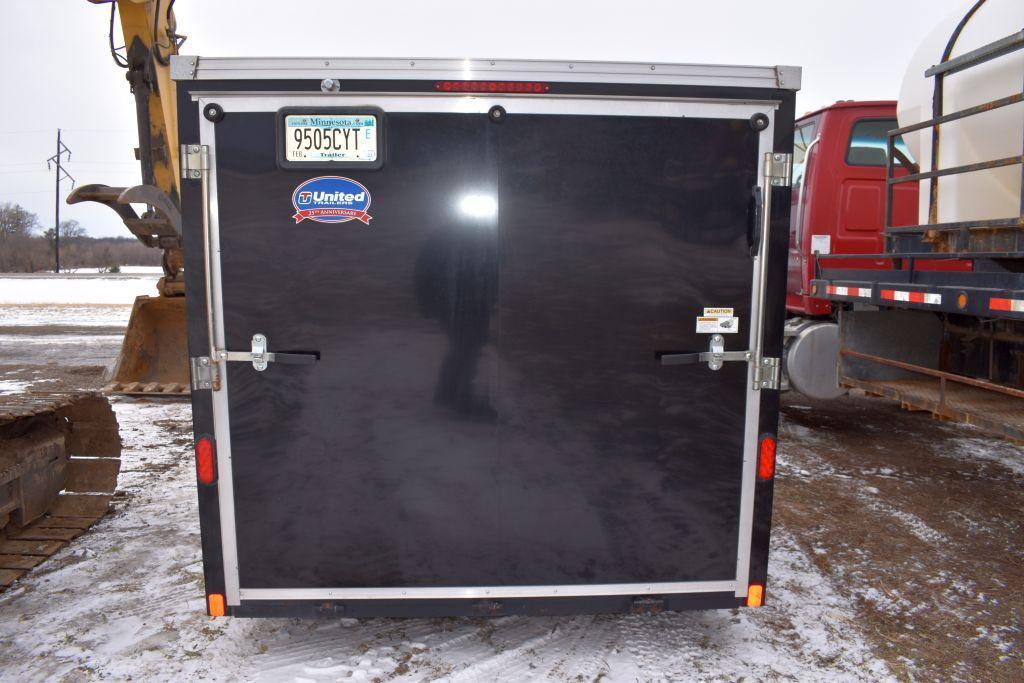 2015 United Enclosed Cargo Trailer, 7' x 16', V-N