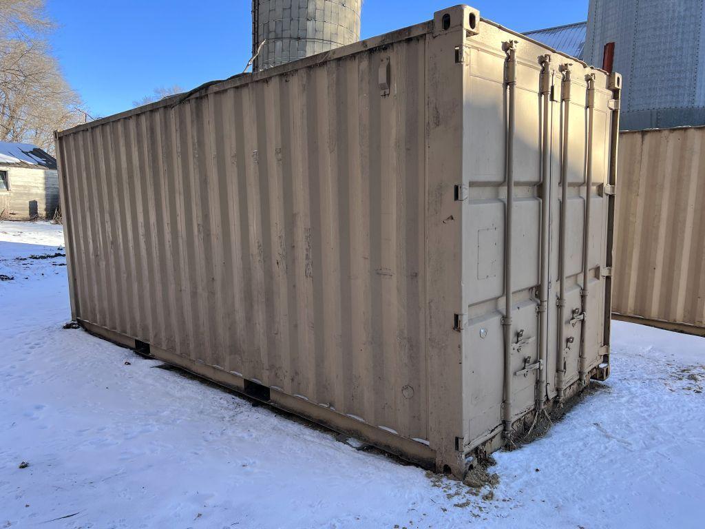 20' Shipping Storage Container, One End Cargo Doors, Good Floor & Roof, Buyer Has 3 Months To