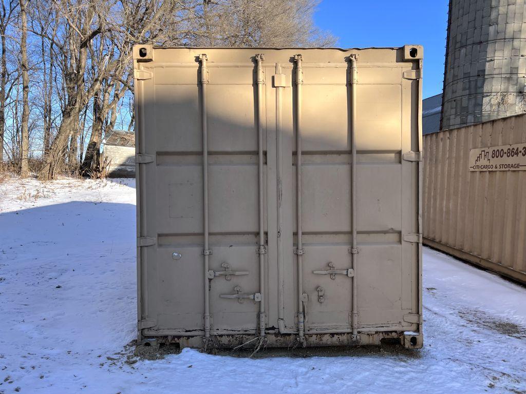 20' Shipping Storage Container, One End Cargo Doors, Good Floor & Roof, Buyer Has 3 Months To