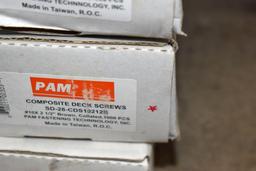 (3 Boxes) PAM Fastening Technology No. 10x2.5" Brown Composite Deck Screws; May be Open