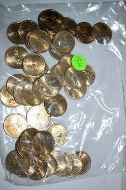 (44) 2000 Liberty United States of America Sacagawea Dollar Coins: Assorted Years