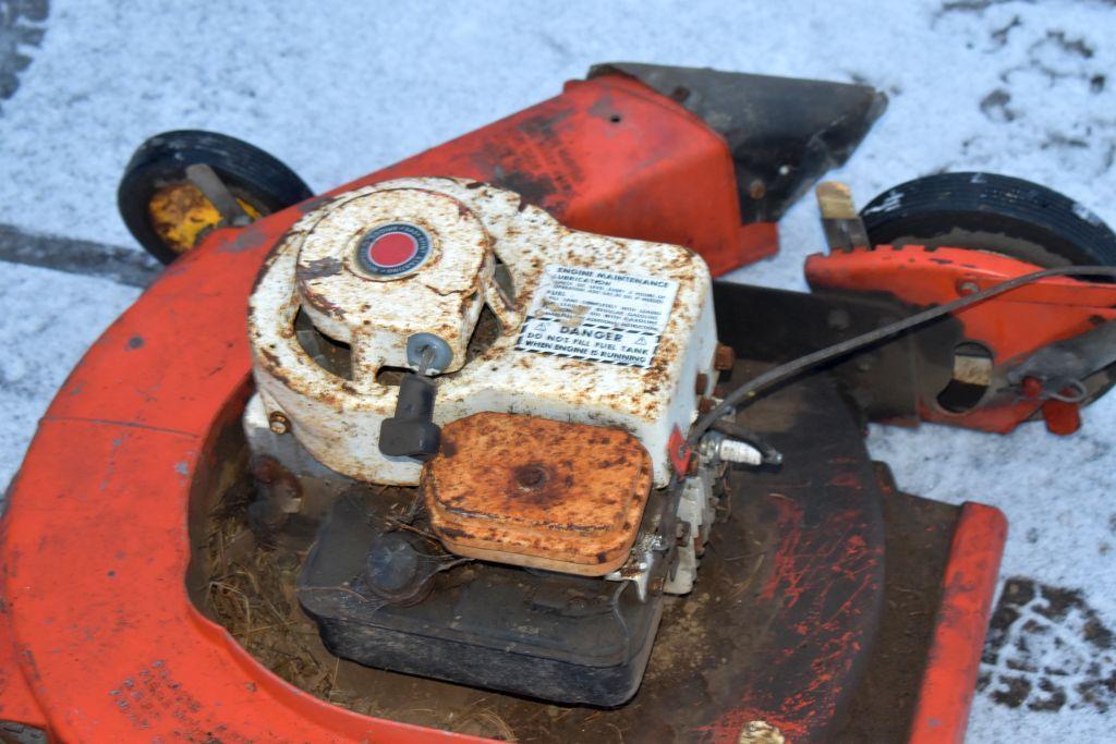 Vintage Allis Chalmers Push Mower, B&S Engine ,Engine Not Free