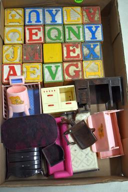 Wooden Alphabet Blocks, Doll House Furniture