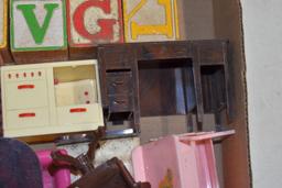 Wooden Alphabet Blocks, Doll House Furniture