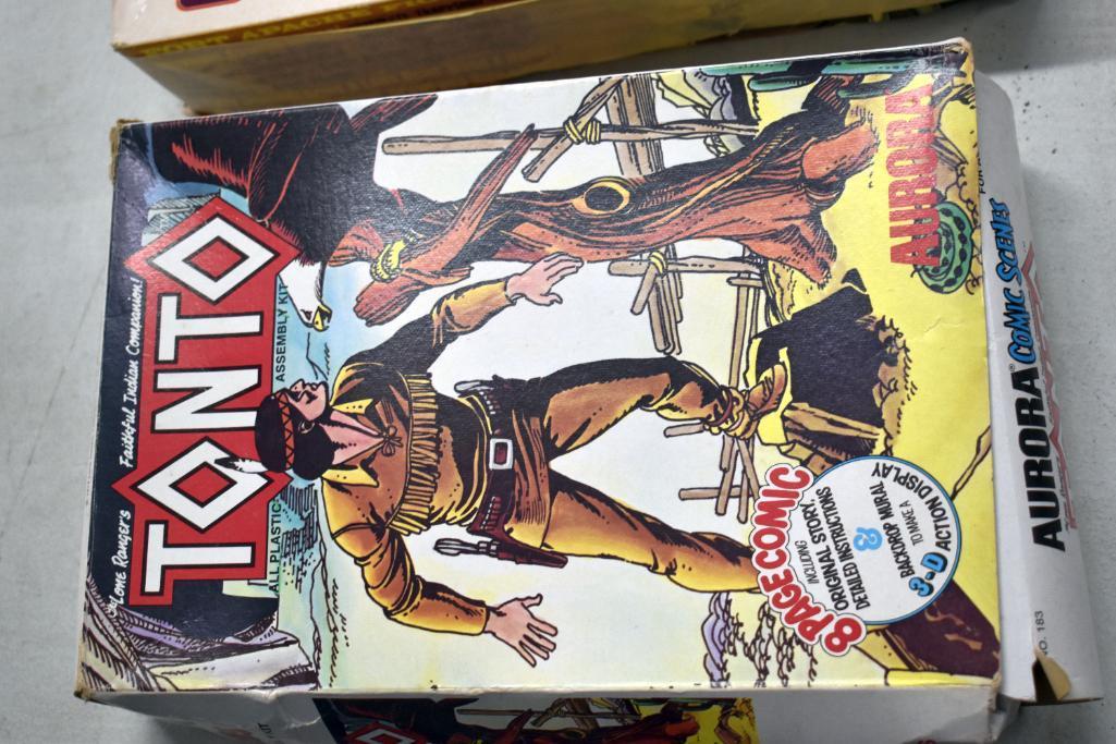 Aurora Comic Scenes Tonto Assembly Kit, Geronimo by Marx Movable Apache Indian in Box