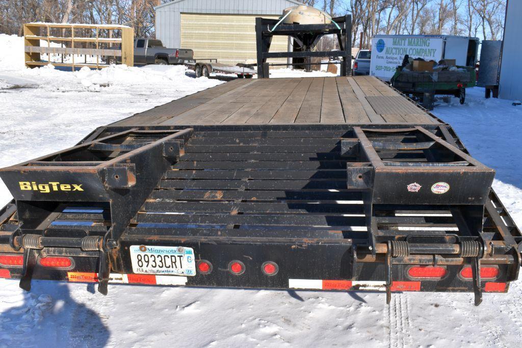 2013 Big Tex 20'x8' Gooseneck Trailer, 5' Dove Tail, Tandem Axle, Ramps, 15,000GVW, 16" Tires