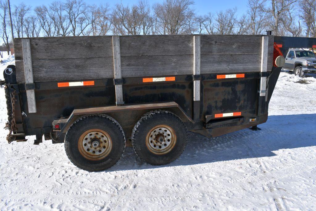 Gooseneck Hydraulic Dump Trailer, 12'x7', Tandem Axle, 14,000 GVW