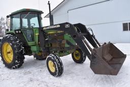 1978 John Deere 4240 Tractor, Westendorff TA28 Hydraulic Loader, Joystick, 84" Bucket, Pallet Forks