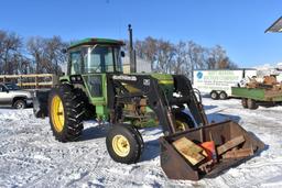 1978 John Deere 4240 Tractor, Westendorff TA28 Hydraulic Loader, Joystick, 84" Bucket, Pallet Forks