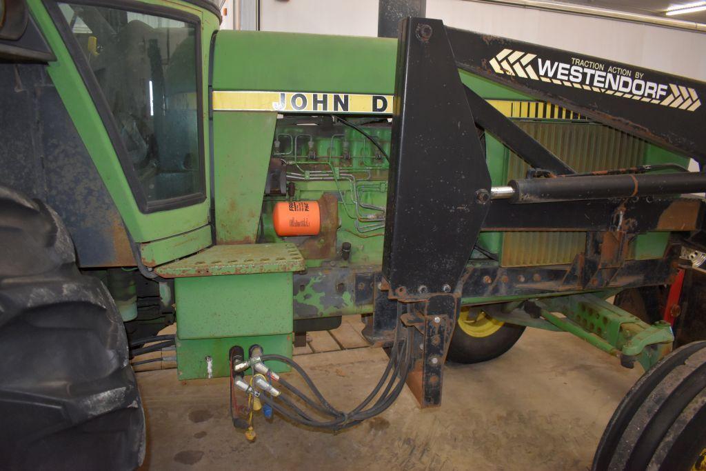 1978 John Deere 4240 Tractor, Westendorff TA28 Hydraulic Loader, Joystick, 84" Bucket, Pallet Forks