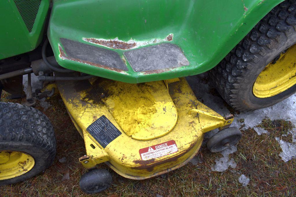 John Deere 318 Garden Tractor, 50" Deck, 1980 Hours Showing, Hydro, SN: M00318X366453,