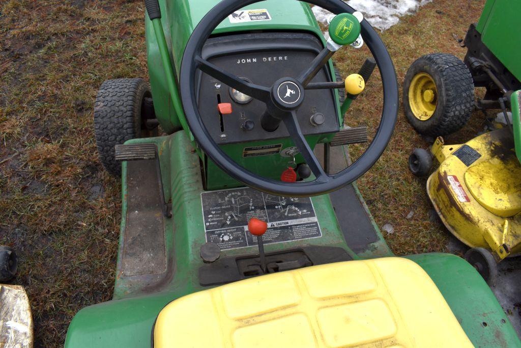 John Deere 214 Garden Tractor, 46" Deck, SN C214K 157415M, Unknown Condition