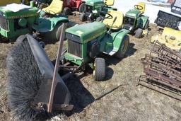 John Deere 112 Garden Tractor, 48" Broom, SN T0656 230167M, Unknown Condition